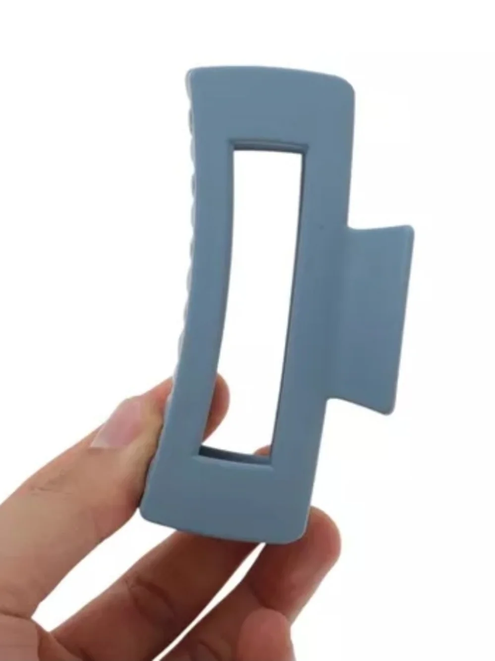 Matte Blue Hair Claw Clip for Unisex - Stylish Grip Rectangle Frosted Hair Clip